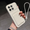Case for Xiaomi Poco X6 Pro Liquid Silicone Card Holder Soft Phone Skin Cover Poco X6 Pro Shockproof Back Pocket Wallet Funda