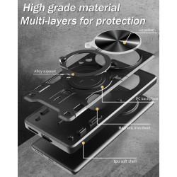 Case For Realme P3 Pro Magnetic Slide Camera Protection Cover 360 Rotate Kickstand Armor Ring Funda Capa