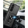 For Samsung Galaxy Z Fold7 Case With Slide Lens Cover Rotating Ring Shockproof Stand Holder Phone Case
