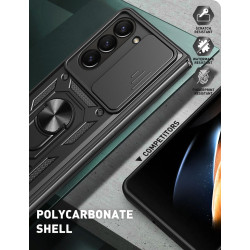 For Samsung Galaxy Z Fold7 Case With Slide Lens Cover Rotating Ring Shockproof Stand Holder Phone Case