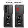For Samsung Galaxy Z Fold7 Case With Slide Lens Cover Rotating Ring Shockproof Stand Holder Phone Case