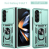 For Samsung Galaxy Z Fold7 Case With Slide Lens Cover Rotating Ring Shockproof Stand Holder Phone Case