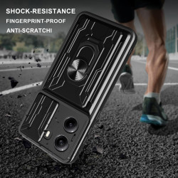 For Xiaomi Poco X7 Pro Case With Slide Lens Cover Rotating Ring Shockproof Stand Holder Redmi Turbo 4 Phone Case