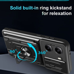 For Xiaomi Poco X7 Pro Case With Slide Lens Cover Rotating Ring Shockproof Stand Holder Redmi Turbo 4 Phone Case