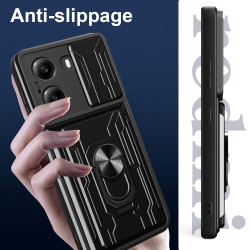For Xiaomi Poco X7 Pro Case With Slide Lens Cover Rotating Ring Shockproof Stand Holder Redmi Turbo 4 Phone Case