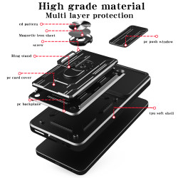For Xiaomi Poco X7 Pro Case With Slide Lens Cover Rotating Ring Shockproof Stand Holder Redmi Turbo 4 Phone Case