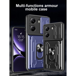 For Xiaomi Poco X7 Pro Case With Slide Lens Cover Rotating Ring Shockproof Stand Holder Redmi Turbo 4 Phone Case