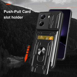 For Xiaomi Poco X7 Pro Case With Slide Lens Cover Rotating Ring Shockproof Stand Holder Redmi Turbo 4 Phone Case