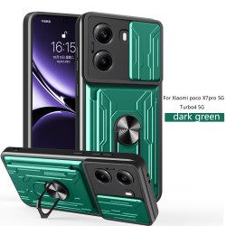 For Xiaomi Poco X7 Pro Case With Slide Lens Cover Rotating Ring Shockproof Stand Holder Redmi Turbo 4 Phone Case