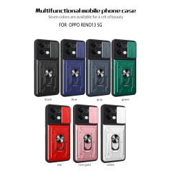 For Oppo Reno13 Case With Slide Lens Cover Rotating Ring Shockproof Stand Holder Phone Case