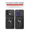 For Oppo Reno13 Case With Slide Lens Cover Rotating Ring Shockproof Stand Holder Phone Case