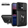 For Oppo Reno13 Case With Slide Lens Cover Rotating Ring Shockproof Stand Holder Phone Case
