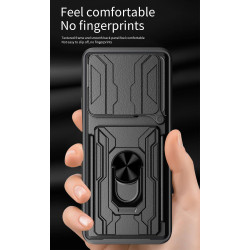 For Xiaomi Redmi Note 14 4G Case With Slide Lens Cover Rotating Ring Shockproof Stand Holder Phone Case