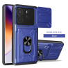 For Xiaomi Redmi Note 14 4G Case With Slide Lens Cover Rotating Ring Shockproof Stand Holder Phone Case