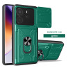 For Xiaomi Redmi Note 14 4G Case With Slide Lens Cover Rotating Ring Shockproof Stand Holder Phone Case