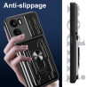 For Motorola Moto G05 Case With Slide Lens Cover Rotating Ring Shockproof Stand Holder Phone Case