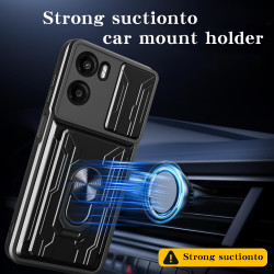 For Motorola Moto G05 Case With Slide Lens Cover Rotating Ring Shockproof Stand Holder Phone Case