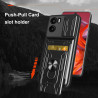 For Motorola Moto G05 Case With Slide Lens Cover Rotating Ring Shockproof Stand Holder Phone Case