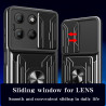 For Motorola Moto G15 Case With Slide Lens Cover Rotating Ring Shockproof Stand Holder Phone Case