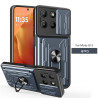For Motorola Moto G15 Case With Slide Lens Cover Rotating Ring Shockproof Stand Holder Phone Case