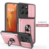 For Motorola Moto G15 Case With Slide Lens Cover Rotating Ring Shockproof Stand Holder Phone Case