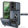 For Motorola Moto G35 Case With Slide Lens Cover Rotating Ring Shockproof Stand Holder Phone Case
