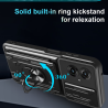 For Motorola Moto G55 Case With Slide Lens Cover Rotating Ring Shockproof Stand Holder Phone Case