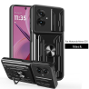 For Motorola Moto G55 Case With Slide Lens Cover Rotating Ring Shockproof Stand Holder Phone Case