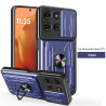 For Motorola Moto G75 Case With Slide Lens Cover Rotating Ring Shockproof Stand Holder Phone Case