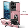 For Motorola Edge 50 Neo Case With Slide Lens Cover Rotating Ring Shockproof Stand Holder Phone Case