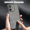 Case for Oppo A5 Pro 5G TPU Soft Frame Sheepskin Leather Back Coque for A5 Pro 5G Cover Camera Protect Shockproof Shell