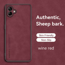 Case for Samsung Galaxy A06 5G TPU Soft Frame Sheepskin Leather Back Coque for A06 5G Cover Camera Protect Shockproof Shell