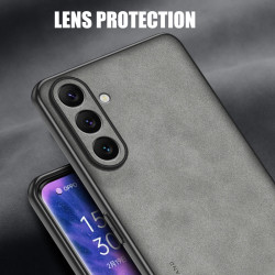 Case for Samsung Galaxy A56 5G TPU Soft Frame Sheepskin Leather Back Coque for A56 5G Cover Camera Protect Shockproof Shell