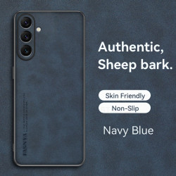 Case for Samsung Galaxy A56 5G TPU Soft Frame Sheepskin Leather Back Coque for A56 5G Cover Camera Protect Shockproof Shell