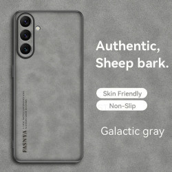 Case for Samsung Galaxy A56 5G TPU Soft Frame Sheepskin Leather Back Coque for A56 5G Cover Camera Protect Shockproof Shell