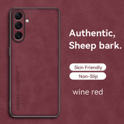 Case for Samsung Galaxy A56 5G TPU Soft Frame Sheepskin Leather Back Coque for A56 5G Cover Camera Protect Shockproof Shell