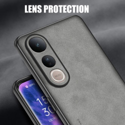 Case for vivo V50 Lite 5G TPU Soft Frame Sheepskin Leather Back Coque for V50 Lite 5G Cover Camera Protect Shockproof Shell