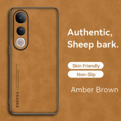 Case for vivo V50 Lite 5G TPU Soft Frame Sheepskin Leather Back Coque for V50 Lite 5G Cover Camera Protect Shockproof Shell