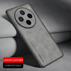 Case for vivo X200s TPU Soft Frame Sheepskin Leather Back Coque for X200s Cover Camera Protect Shockproof Shell