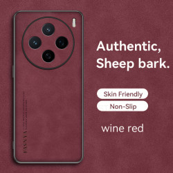 Case for vivo X200s TPU Soft Frame Sheepskin Leather Back Coque for X200s Cover Camera Protect Shockproof Shell