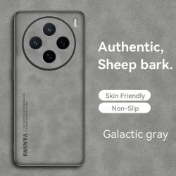 Case for vivo X200s TPU Soft Frame Sheepskin Leather Back Coque for X200s Cover Camera Protect Shockproof Shell