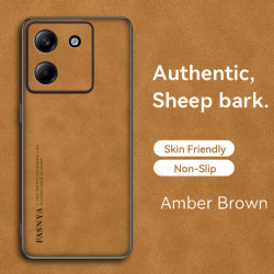 Case for Xiaomi Poco M7 Pro 5G TPU Soft Frame Sheepskin Leather Back Coque for M7 Pro 5G Cover Camera Protect Shockproof Shell
