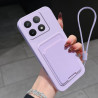 Case for Xiaomi 14T Liquid Silicone Card Holder Soft Phone Skin Cover 14T Shockproof Back Pocket Wallet Funda