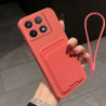 Case for Xiaomi 14T Liquid Silicone Card Holder Soft Phone Skin Cover 14T Shockproof Back Pocket Wallet Funda