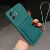 Case for Xiaomi Poco F6 Liquid Silicone Card Holder Soft Phone Skin Cover Poco F6 Shockproof Back Pocket Wallet Funda