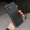 Case for Xiaomi Poco F6 Liquid Silicone Card Holder Soft Phone Skin Cover Poco F6 Shockproof Back Pocket Wallet Funda
