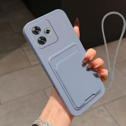 Case for Xiaomi Poco F6 Liquid Silicone Card Holder Soft Phone Skin Cover Poco F6 Shockproof Back Pocket Wallet Funda