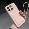 Case for Xiaomi 14T Pro Liquid Silicone Card Holder Soft Phone Skin Cover 14T Pro Shockproof Back Pocket Wallet Funda