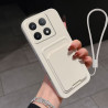 Case for Xiaomi 14T Pro Liquid Silicone Card Holder Soft Phone Skin Cover 14T Pro Shockproof Back Pocket Wallet Funda