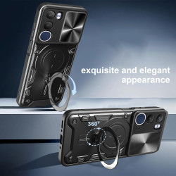 Case For vivo Y19s 4G Magnetic Slide Camera Protection Cover 360 Rotate Kickstand Armor Ring Funda Capa